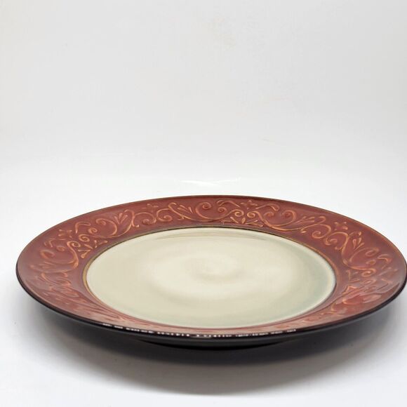 Pier 1 Red Scroll 10 3/4" Dinner Plate       2012-2016 - Picture 6 of 7